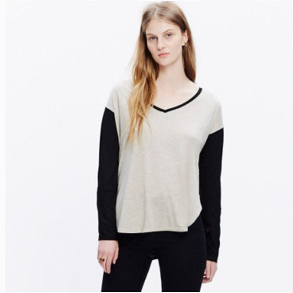 Madewell anthem long sleeve v neck top